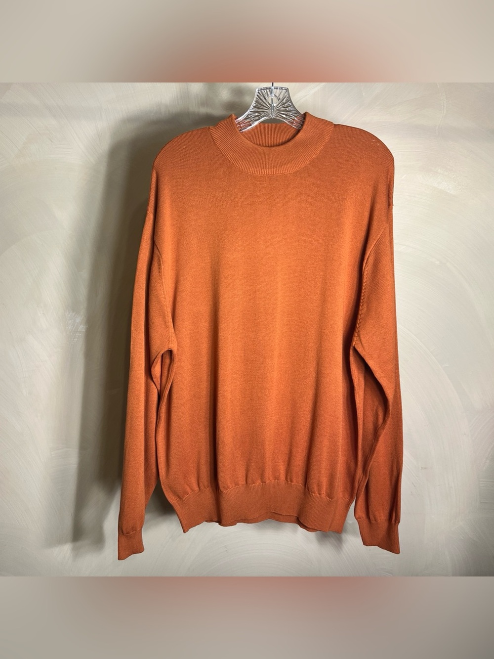 Inserch Limited Edition Men’s L/S Mock-Neck Sweater Rust Minimalist Casual|Sz:XL